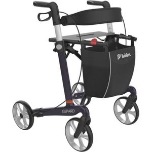 Rollator Gepard Ultra lichtgewicht en opvouwbaar - 5,1 kg - 62 cm zithoogte voor Binnen en Buiten (Paars / Zwart)