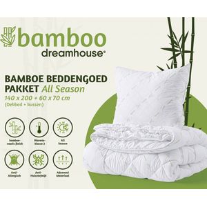 Dreamhouse Bamboe Beddengoed pakket - 140 x 200 - Wit
