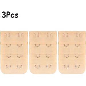 Scoby - 3 BH Verlengstukjes (2 Haaks) - Beige - Extenders voor Comfortabele Pasvorm - Bra Extenders for Adjustable Fit