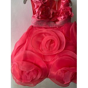 baby meisjes jurk - prinsessenjurk - roze tule kralen - party jurk - Feestjurk - Maat - 116 - kerst jurk - sinterklaas