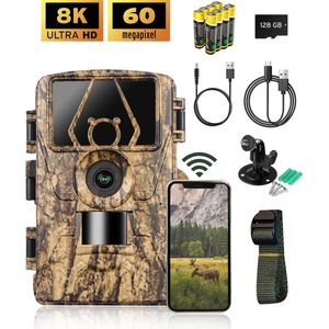 Zacson - Wildcamera - 8K Ultra HD - Nachtzicht - Inclusief 128GB SD-kaart en Batterijen