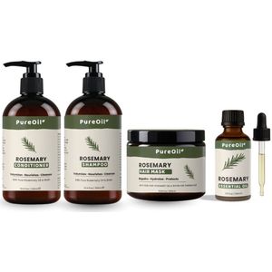 PureOil – Rozemarijn Etherische Olie Set - Haarolie - Shampoo - Conditioner - Haar Masker - Haargroei Complete Set - Incl. Ebook