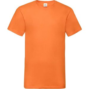 Fruit Of The Loom Heren Valuegewicht V-hals, T-shirt met korte mouwen. (Oranje) Maat S - EK-WK-Olympische Spelen