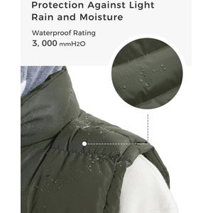 Wintervest voor heren met gewatteerde vulling - Mouwloos jack met capuchon voor buiten