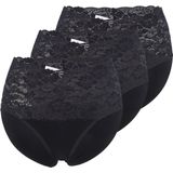 Nina von C - Dames Taille Slip - Zwart - 3-Pack - Biologisch Katoen