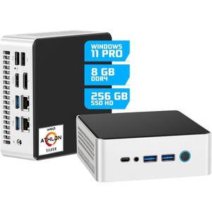 GMR Ultra Mini PC - Smart Computer – Snelle AMD Silver | Windows 11 Pro | 8GB RAM | 256GB SSD | USB-C | WiFi & Bluetooth | VESA Mount | Dual Monitor Support | 3 Jaar Garantie