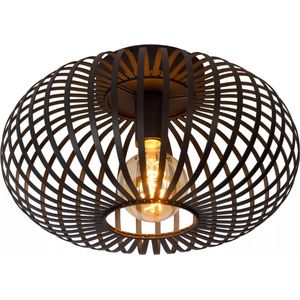 SensaHome 78174BK Plafondlamp Zwart - Industrieel Plafonnière van Metaal - Retro Wire Kooi Design - 30x30x17cm - 1x E27 40W - Exclusief Lichtbron