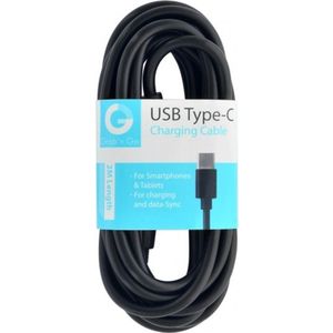 Grab n Go USB-A naar USB-C Kabel 2 Meter - Zwart
