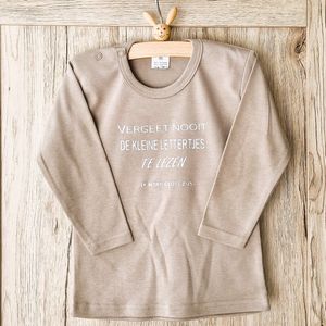 Trui Aankondiging zwangerschap lees altijd / vergeet nooit de kleine lettertjes te lezen / Ik word grote zus | zand beige | maat 74 zwangerschap aankondiging bekendmaking Baby big sis sister