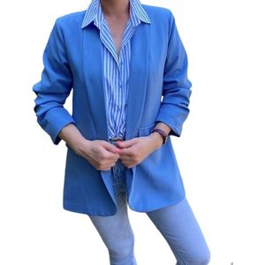 Blazer, lichtblauw, driekwart mouwen, one size