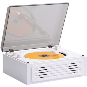 PULUZ 1 Stuk Draagbare CD-Speler Bluetooth 5.4 Retro Design Wit Houtlook 1801plus Met Afstandsbediening En Meervoudige Afspeelmodi