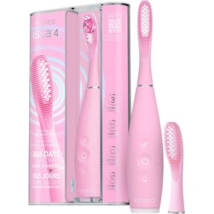 FOREO ISSA 4 Sonische Elektrische Tandenborstel – 4-in-1 Oplaadbaar met Extra Borstelkop, Zachte Haren, Langdurig Gebruik, Zachte Reiniging - Pearl Pink