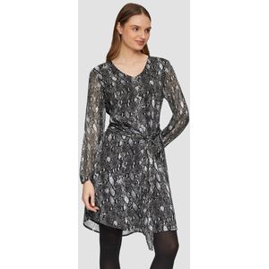 Cocktailjurk - Dierenprint - Chiffon - V-hals - Lange Mouw
