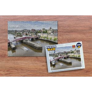 Puzzel Een luchtfoto van verschillende bruggen in Newcastle-upon-Tyne - Legpuzzel - Puzzel 500 stukjes