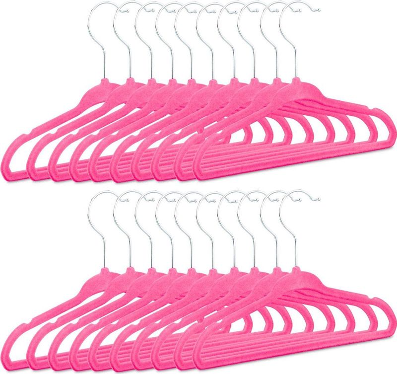 Relaxdays kledinghangers kind 20 stuks - babykledinghanger - kunststof - kledinghanger - geel