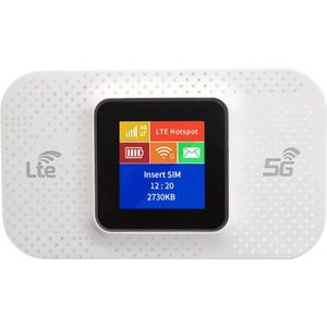 Mobiele 4G/5G WiFi Router - 150Mbps Hotspot - Met SIM Kaartsleuf - 3650mAh Batterij - Draadloos Internet - Voor Reizen & Thuisgebruik - Zwart - Compact - 1 Stuk