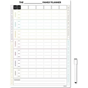 CKB Weekplanner - Familieplanner 7 Dagen - Magnetisch Prikbord Koelkast - Familieplanner - Agenda - whiteboard