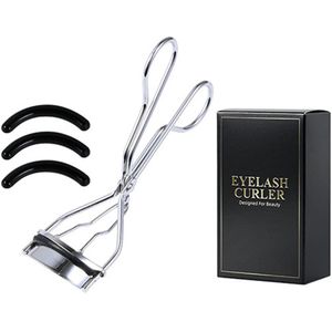 Wimperkruller - Lash lift - Met 3 siliconen drukvulpads - Lange gekrulde wimperkruller - Natuurlijk gekruld - Comfortabele grip - Zilver