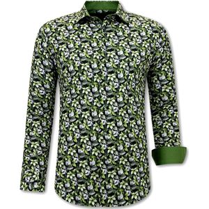 Heren Overhemd Bladeren Print - 3115 - Groen