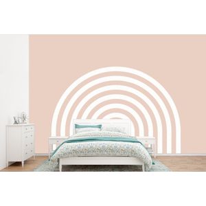 Abstract - Kunst - Regenboog - Wit - Roze - Behangpapier