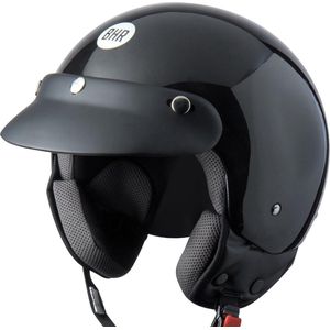 Scooter Helm | Praktische Helm Scooter ECE Goedgekeurd | Motorfiets Jet Helm met Verwijderbaar Gezichtskussen & Micrometrische Ontgrendeling | ZWART METALLIC | S