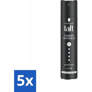 Taft - Power Invisible 5 - Haarspray - Onzichtbare hold - 250 ml - Bulkverpakking - 5 stuks