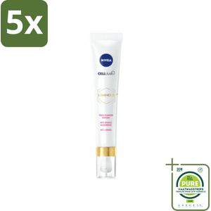 5 x NIVEA - Oogcrème - CELLular LUMINOUS630 - Tegen donkere kringen, wallen & rimpels - Voor alle huidtypen - Met Hyaluronzuur & Cafeïne - 15 ml - Grootverpakking - NIVEA Oogcreme - Oogcontourcrème - Donkere Kringen - Wallen - Rimpels