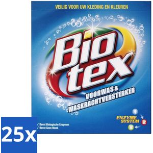 25 x Biotex - Voorwas & Waskrachtversterker - Waspoeder - Witte en Gekleurde Was - 50 Wasbeurten - Waspoeder - Voorwas - Wasmiddel - Vlekverwijdering - Kleding Reinigen