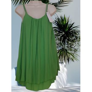 Dames top met gevlochten bandje groen One size 38/44