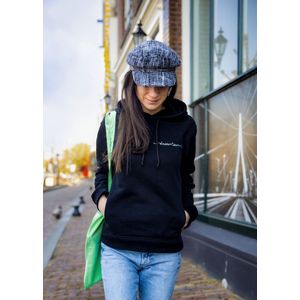 Lilypilly - ZWARTE DREATEAM HOODIE VAN BIOLOGISCH KATOEN MET GEBORDUURD MULTICOLOR ARTWORK maat XL