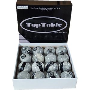 TopTable Poolballen Super A-Grade Stone Collection 57,2mm - Set Semi-Professionele Poolballen met luxueuze uitstraling