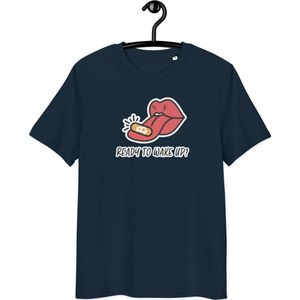 Bitcoin T-shirt - Ready To Wake Up? - Unisex - 100% Biologisch Katoen - Marine Blauw - Maat S | By BitPopArt | Bitcoin cadeau| Bitcoin T-shirt | Bitcoin Shirt| Bitcoin Merch| Bitcoin Kleding| Crypto Kleding
