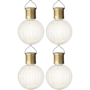 Lumineo Solar led hanglamp - set 4x - zonne-energie - kunststof - warm wit