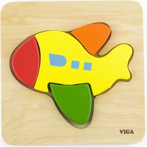 Viga Toys - Vormenpuzzel - Vliegtuig