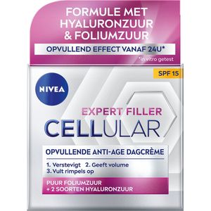 NIVEA Cellular Expert Filler Hyaluronzuur Anti-Age Dagcreme SPF 15 - Gezichtscreme - Gezichtsverzorging - 50 ml