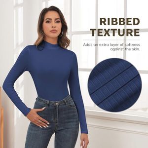 Dames Coltrui Tee met Hoge Kraag - Gebreide Pullover met Lange Mouwen