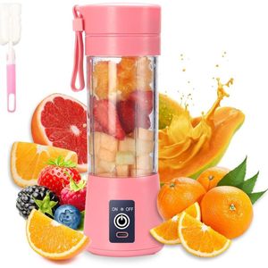 Draagbare Elektrische Juicermixer - 4000mAh Batterij - C-aansluiting - Gezonde Sappen en Smoothies - Oplaadbaar - Roze