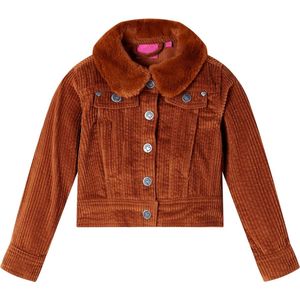 vidaXL - Kinderjas - 116 - ribfluweel - cognackleurig