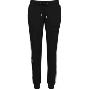 Urban Classics - College Contrast Dames joggingbroek - S - Zwart/Wit