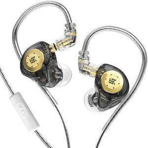KZ EDX Pro - In-Ear Monitors - Met Microfoon - Dynamische Driver - Hifi Geluidskwaliteit - Verwisselbare Kabel - Universele Pasvorm - Zwart - Bedraad
