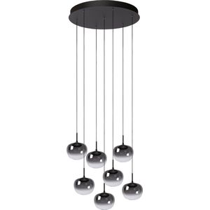Atmooz - Tapco - Hanglamp met 7 gloeilampen - Zwart - Metaal - 45 x 190 cm - Hal - Slaapkamer - Eetkamer - Woonkamer
