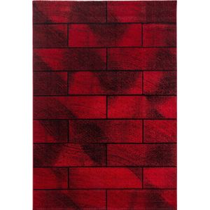 Pochon - Tapijt Beta - Rood - 290x200x1 - Vloerkleed - Laagpolige Vloerkleed - Kortpolige Vloerkleed - Rechthoekige Tapijt - Rechthoekige Vloerkleed