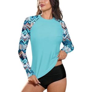 Lichte UV-shirts voor dames met UPF 50+ en kleurrijke raglanmouwen