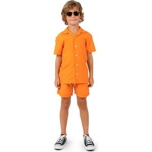 OppoSuits Kids The Orange - Jongens Zomer Set - Bevat Shirt En Shorts - Oranje - Maat: EU 98/104 - 4 Jaar