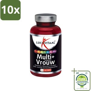 10 x Lucovitaal - Vitaminen - Multi + Compleet Vrouw - 120 Tabletten - Grootverpakking - Multivitamine Voor Vrouwen - Vitamine Supplement - Hormoonbalans - Energieboost - Immuunsysteem