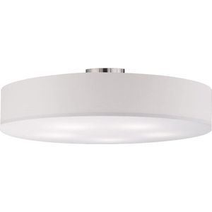 LED Plafondlamp - Plafondverlichting - Torna Hotia - E27 Fitting - 5-lichts - Rond - Mat Wit - Aluminium
