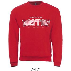 Sweatshirt 2-200 Boston-Massachusetss - Rood, xS