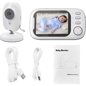 Geschikt voor Nieuwe Draadloze Babyfoon met Camera - 3,5 Inch Display - Nachtzicht - Temperatuurbewaking - Tweeweg Audio - Baby & Nanny Beveiligingscamera