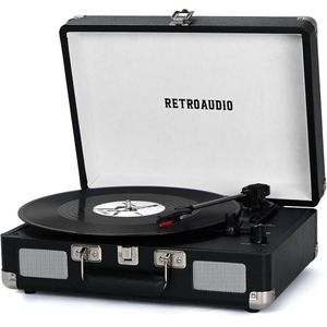 Draagbare Bluetooth Vinyl Platenspeler met 3 Snelheden en Ingebouwde Luidsprekers