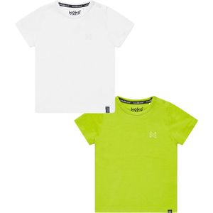 Koko Noko BIO Basics (2pack) Shirts NIGEL Wit en Groen - Maat 74-80